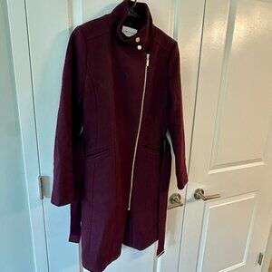 Burgundy Women's Cole Haan Wool Coat